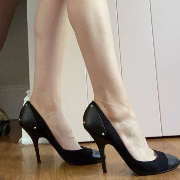 Gucci black suede and leather heels size US 8.5 - Picture 3 of 11